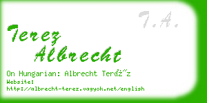 terez albrecht business card